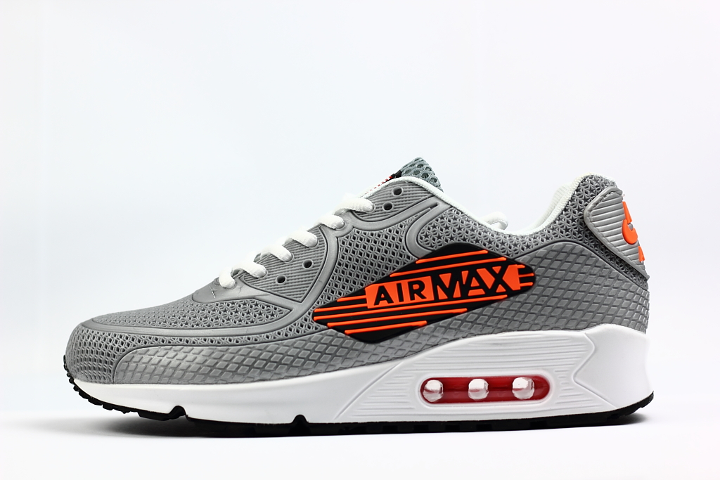 Supreme Nike Air Max 90 Nano Drop Plastic Grey Red Shoes - Click Image to Close